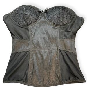 VINTAGE LYDIA Women’s Black Strapless Lace Bustier Corset Top Size Large Style #